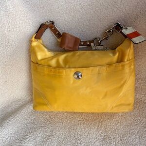 Coach nylon yellow hobo bag  F11669